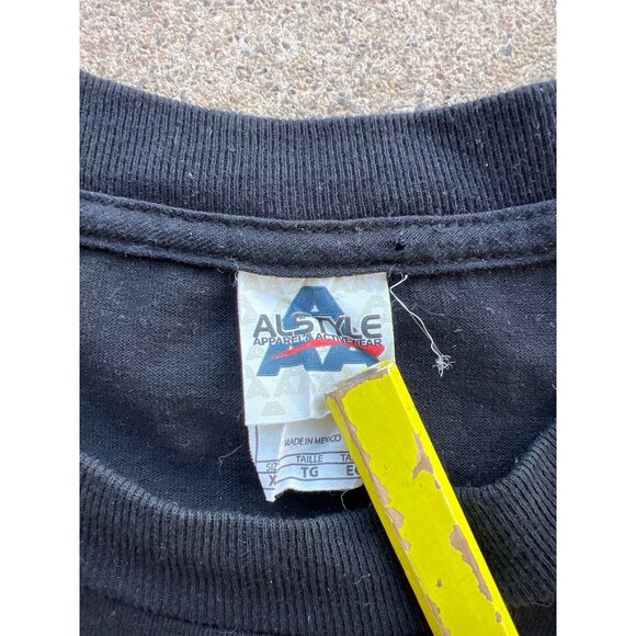 Vintage Double Sided Atlanta Braves Dirty Bird Graphic Tee Alstyle Black Mens D4 - Picture 2 of 5